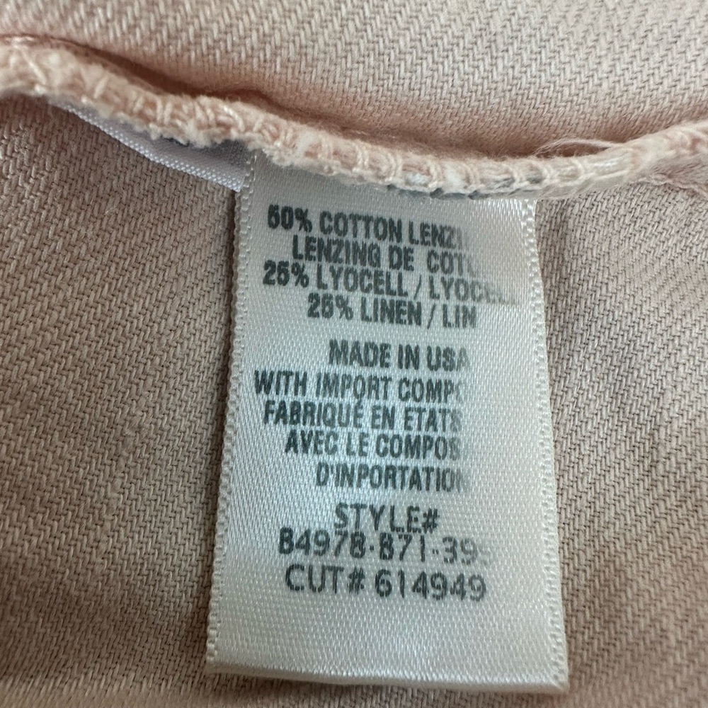 Bella Dahl Pink Shirt L Sleeveless Collar Button Down Cotton Linen NWT $119 - Picture 7 of 11